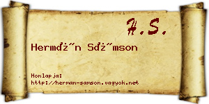 Hermán Sámson névjegykártya